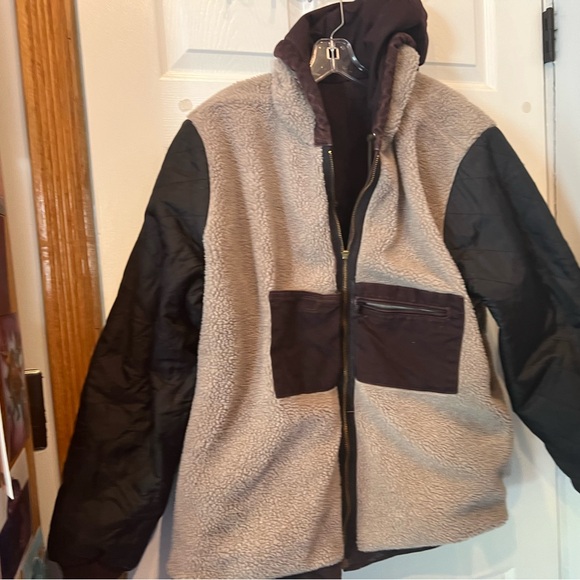 Vintage Carhartt Jacket Womens 2XL Purple Canvas Sherpa WJ141 Hooded Detroit - Picture 6 of 13